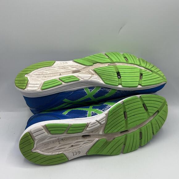 Asics Mens T629N Super Feather Weight Running Shoe Neon Blue & Green Size 11 - Picture 8 of 10